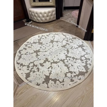 Тонкий Ковер Из Вискозы Круг Арт 30540